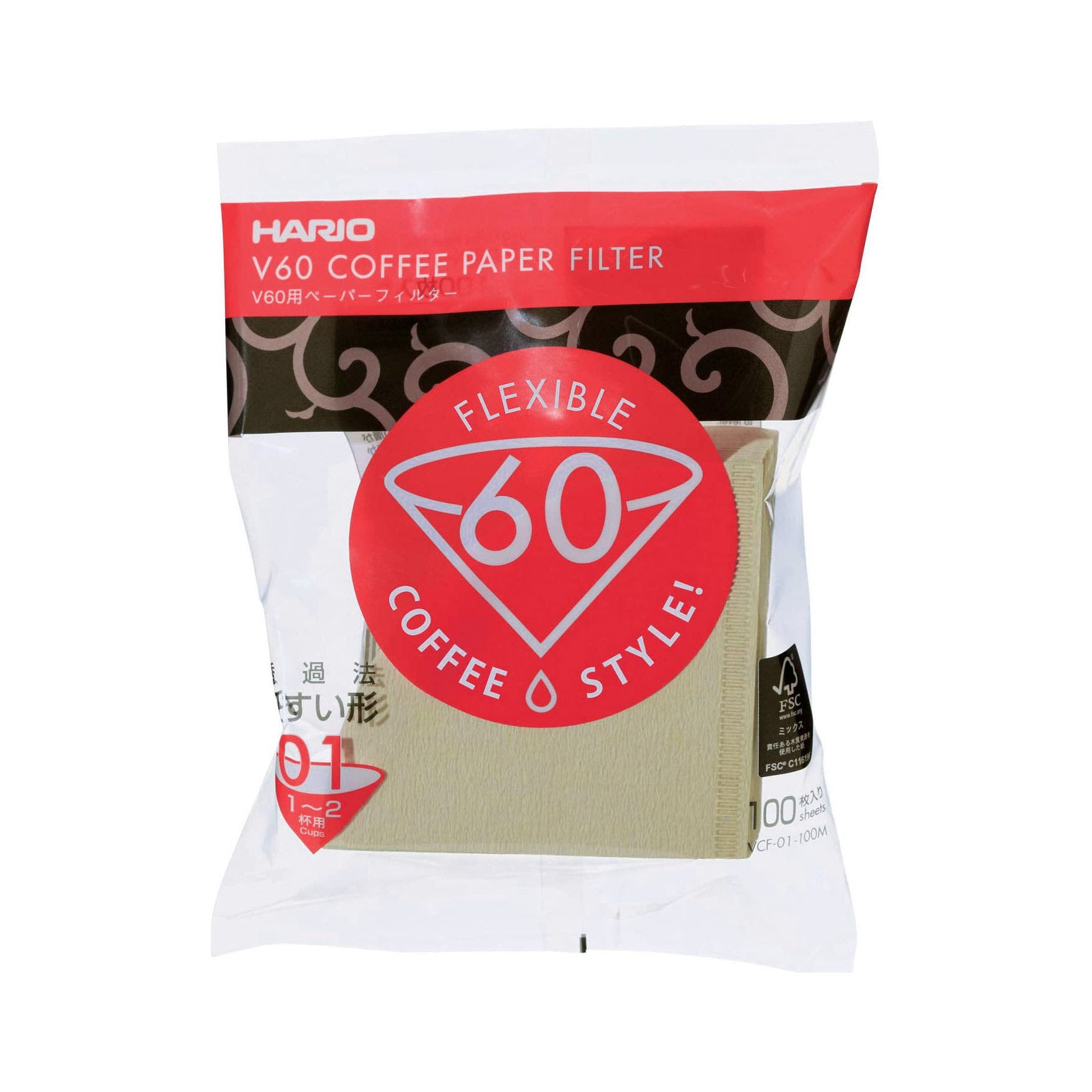 Hario V60 Coffee Paper Filter 01 (100 Sheet)